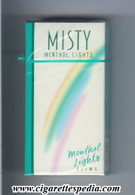 misty with line from the left menthol lights menthol lights l 20 h usa