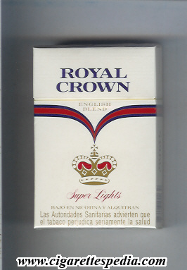 Royal Crown (spanish version) (name by two lines) (English Blend Super  Lights ) KS-20-H - Spain