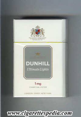 dunhill english version ultimate lights 1 mg ks 20 h japan usa