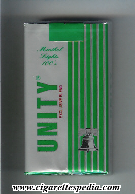 unity menthol lights exclusive blend l 20 s india