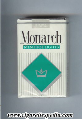 monarch american version menthol lights ks 20 s usa