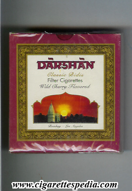 darshan classic bidis wild cherry flavored ks 20 b usa india