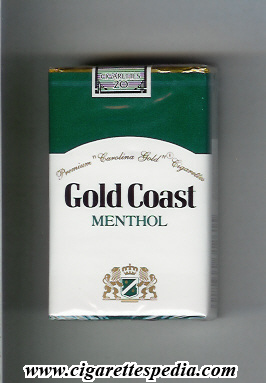 gold coast american version premium carolina gold cigarettes menthol ks 20 s usa