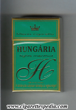 hungaria h multifilter lights menthol ks 20 h hungary