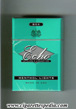 echo american version menthol lights ks 20 h usa