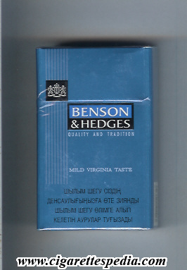 benson hedges quality and tradition mild virginia taste ks 20 h kazakhstan switzerland