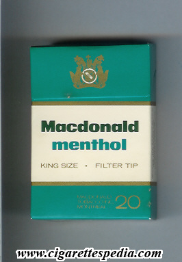 menthol canadian version macdonald old design ks 20 h canada