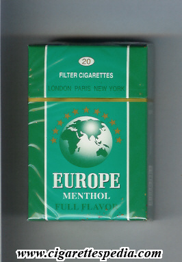 europe english version menthol full flavor ks 20 h england