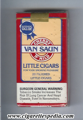 van saun cherry n mild little cigars l 20 s usa