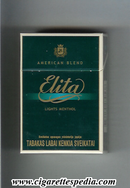 elita new design american blend lights menthol ks 20 h latvia