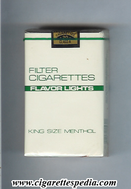 flavor lights filter cigarettes menthol ks 20 s usa