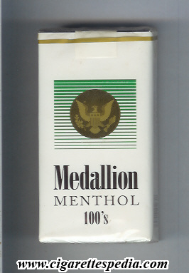 medallion american version menthol l 20 s white green usa