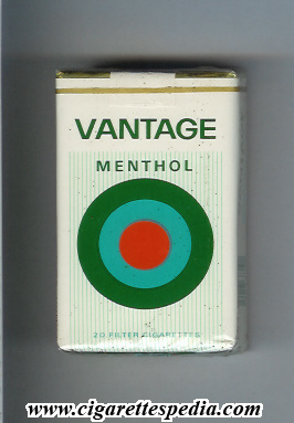 vantage old design menthol menthol in the middle from above ks 20 s usa