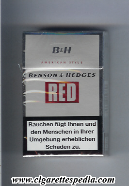 benson hedges red american style ks 20 h silver red austria england