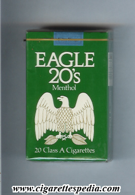 eagle american version design 1 class a cigarettes menthol ks 20 s usa