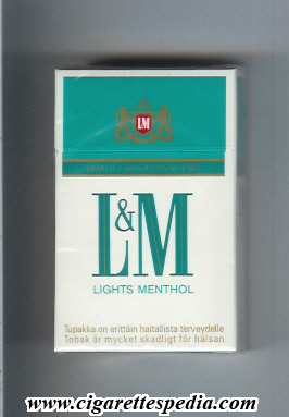 l m quality american blend lights menthol ks 20 h finland usa