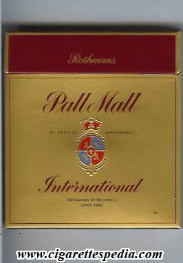 pall mall american version rothmans international l 20 b gold