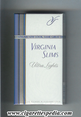virginia slims name by two lines ultra lights l 20 h usa
