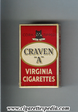 craven a virginia cigarettes cork tippet s 10 h red white with a cat canada