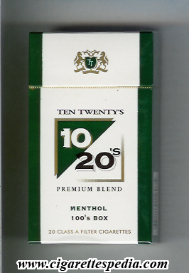 10 20 s ten twenty s premium blend menthol l 20 h usa india