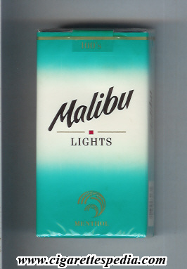malibu american version diagonal name horizontal characteristics lights menthol l 20 s usa