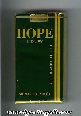 hope american version menthol luxury l 20 s usa