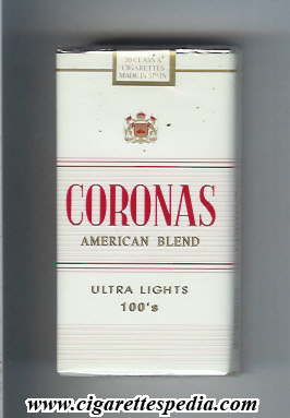 coronas american blend ultra lights l 20 s usa spain