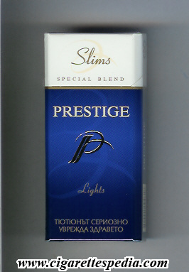 p prestige bulgarian version slims special blend lights l 20 h blue white bulgaria