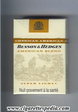 benson hedges american blend super lights ks 20 h france
