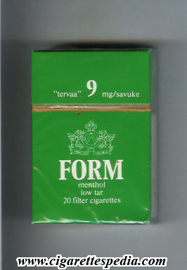 form tervaa 9 mg savuke menthol ks 20 h old design finland