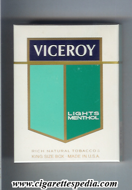 viceroy with big flag in the middle lights menthol 0 9l 25 h rich natural tobaccos usa
