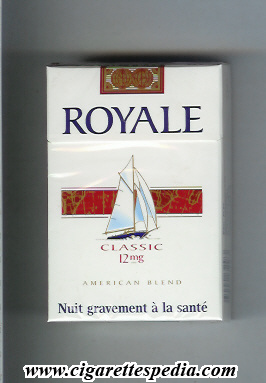 royale french version royale in the top with map american blend classic 12 mg ks 20 h white red france