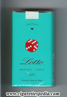 loto american version menthol lights premium american blend l 20 s usa