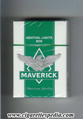maverick american version colour design menthol lights ks 20 h white green grey usa
