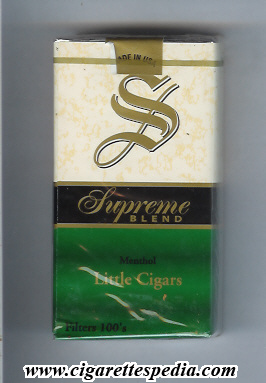supreme cigars blend menthol little cigarettes version usa american 100s soft box