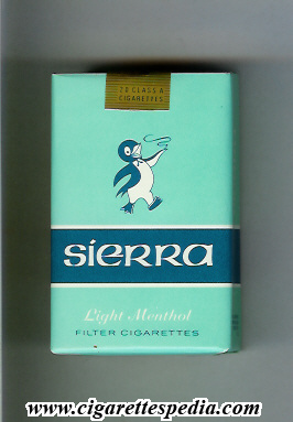 sierra light menthol ks 20 s usa