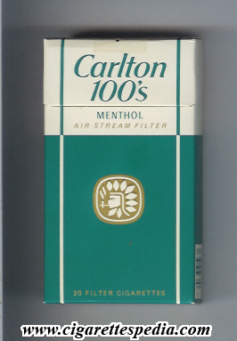 carlton american version horizontal green name menthol l 20 h green white usa