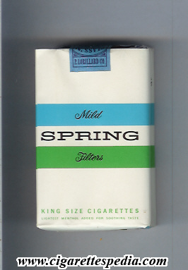 spring american version mild filters menthol ks 20 s usa