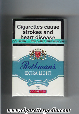 rothmans english version by special appointment extra light ks 20 h canada usa