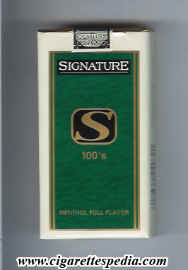 signature s menthol full flavor l 20 s usa
