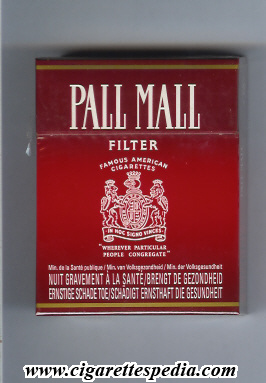 pall mall american version famous american cigarettes filter ks 25 h belgium usa