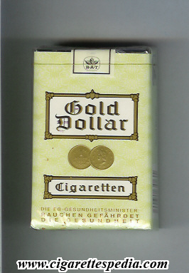 gold dollar german version cigaretten ks 20 s light green white germany