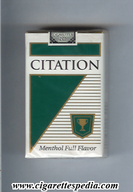 citation menthol full flavor ks 20 s usa
