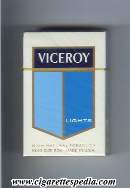 viceroy with big flag in the middle lights ks 20 h rich natural tobaccos usa