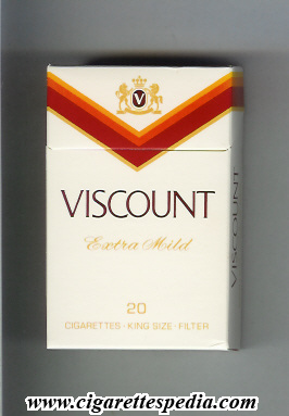 viscount viscount on white with v line old design extra mild ks 20 h canada