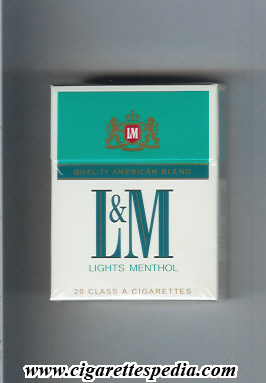 l m quality american blend lights menthol s 20 h czechia usa