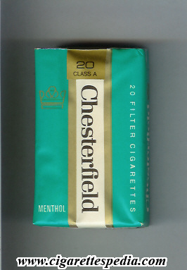chesterfield menthol ks 20 s vertical name usa