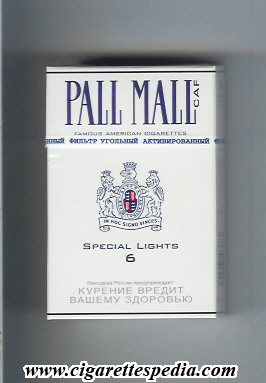 pall mall american version caf 6 special lights famous american cigarettes ks 20 h russia usa