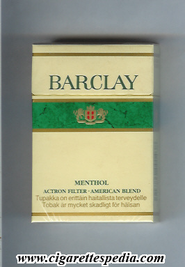 barclay green barclay menthol ks 20 h finland usa