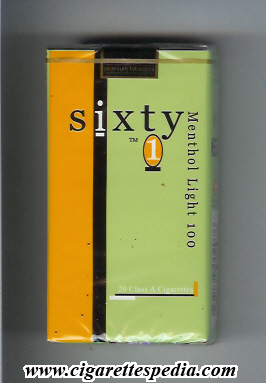 sixty 1 menthol light l 20 s usa philippines
